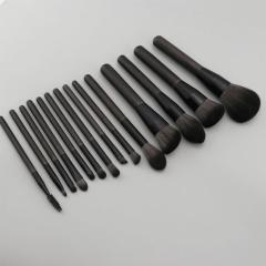 Carbon black 14 high-end luxury customized makeup brushes with bag