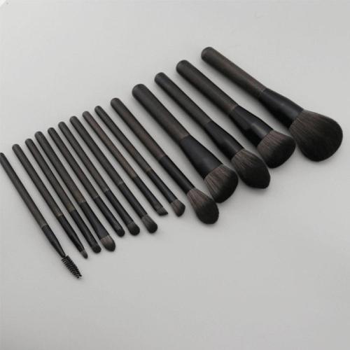 Carbon black 14 high-end luxury customized makeup brushes with bag