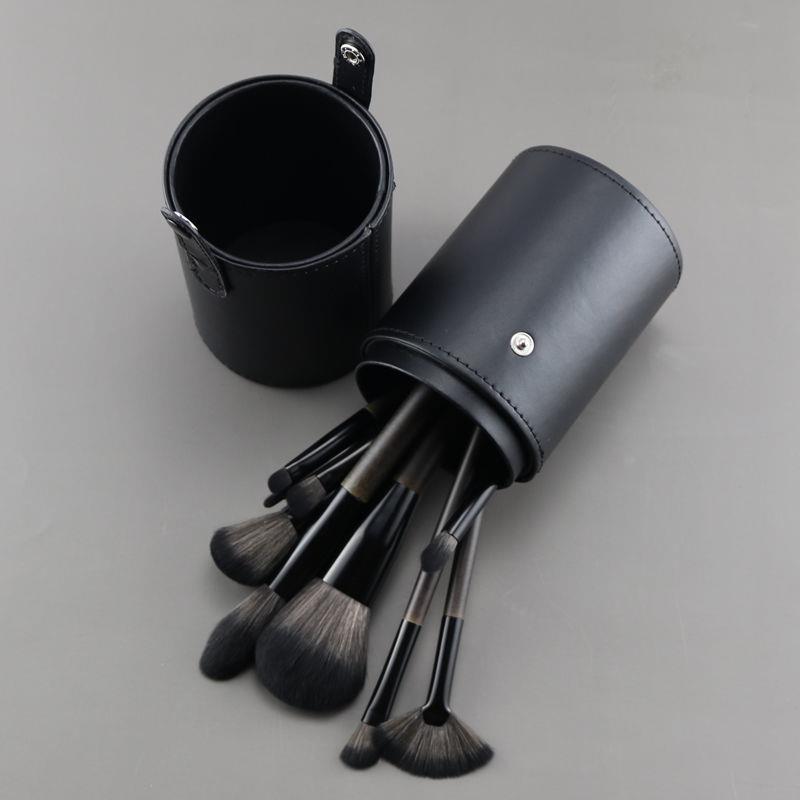Carbon black 14 high-end luxury customized makeup brushes with bag