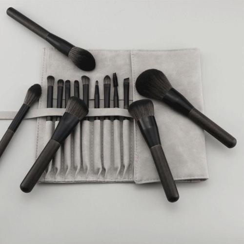 Carbon black 14 high-end luxury customized makeup brushes with bag