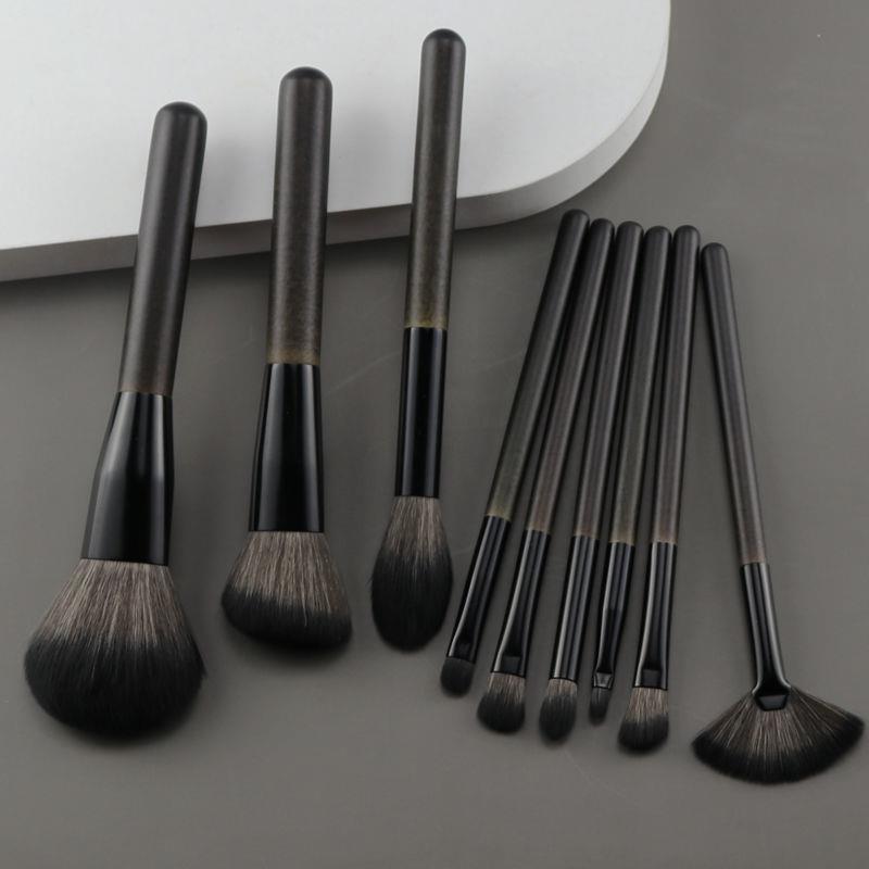 Carbon black 14 high-end luxury customized makeup brushes with bag