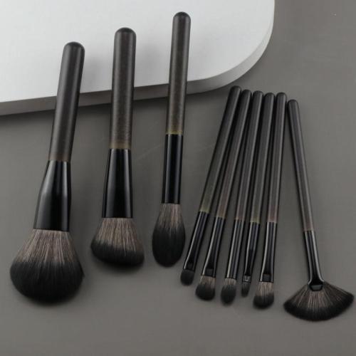 Carbon black 14 high-end luxury customized makeup brushes with bag