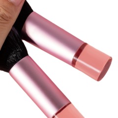 2024 latest transparent pink handle thickened aluminum tube blush brush loose powder brush