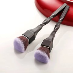MB012 Customized plastic spiral handle blush brush with square bristles and strong powder-grabbing ability