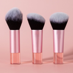 2024 latest transparent pink handle thickened aluminum tube blush brush loose powder brush