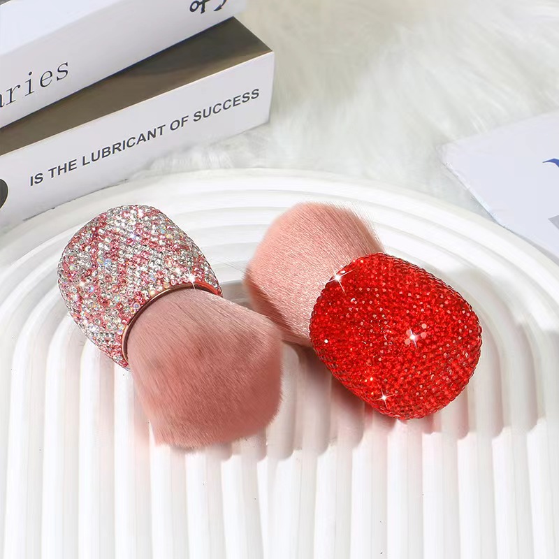 New Colorful Diamond Handle Nail Dust Brush Professional Nail Art Care Soft Remove Makeup Brush Nail