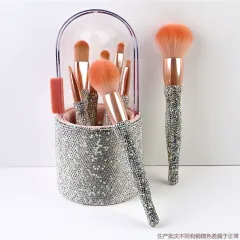8-piece makeup brush set with shiny diamond craftsmanship