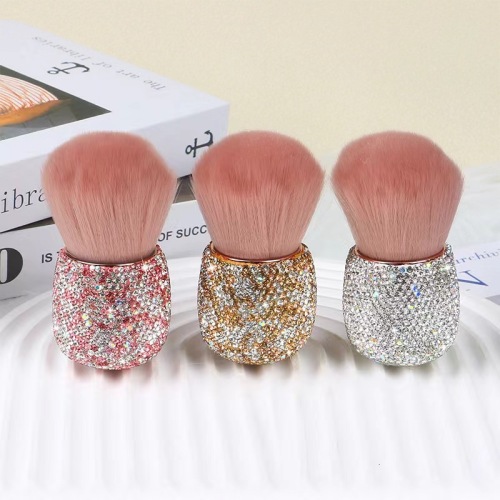 New Colorful Diamond Handle Nail Dust Brush Professional Nail Art Care Soft Remove Makeup Brush Nail