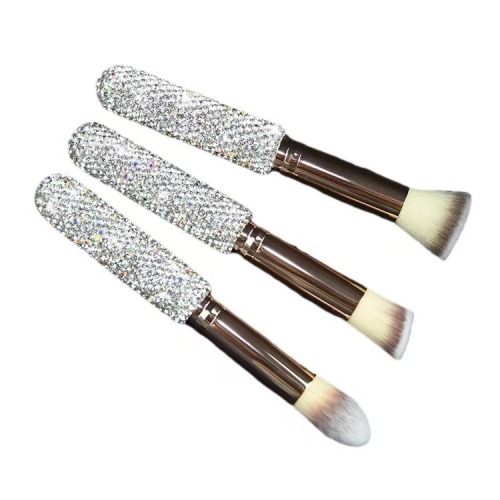Custom Glitter Handle 21pcs crystal diamond foundation brush set makeup brushes