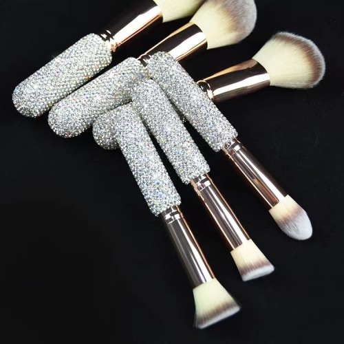 Custom Glitter Handle 21pcs crystal diamond foundation brush set makeup brushes