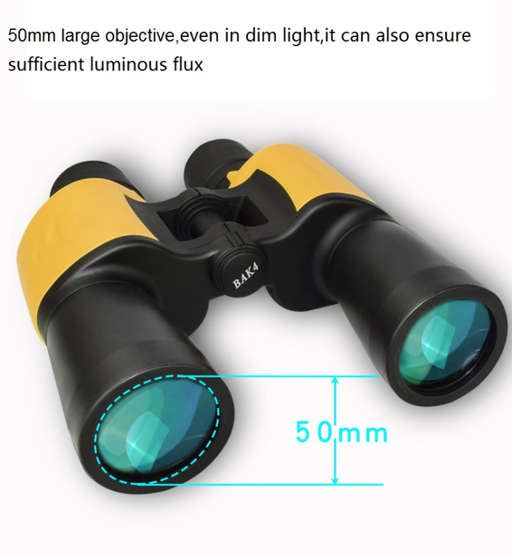 Sightseeing Focusing Free Auto-focus FMC Bak4 Waterproof Fixed Focus Porro 7x50 Binoculars for Bird Watching