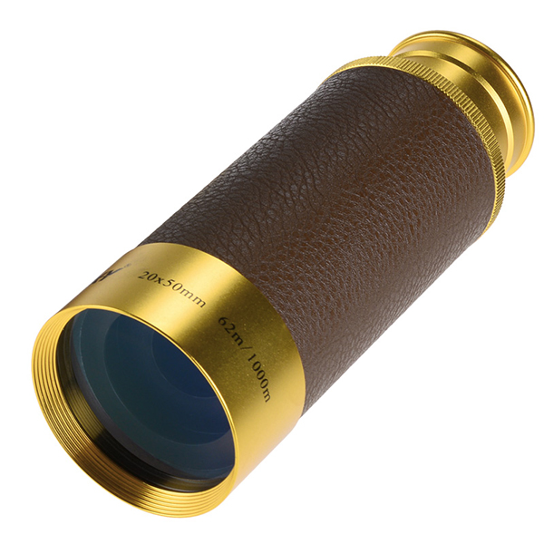 High Definition scope Leather Cover Copper Case Pirate Monocular telescope 20x50