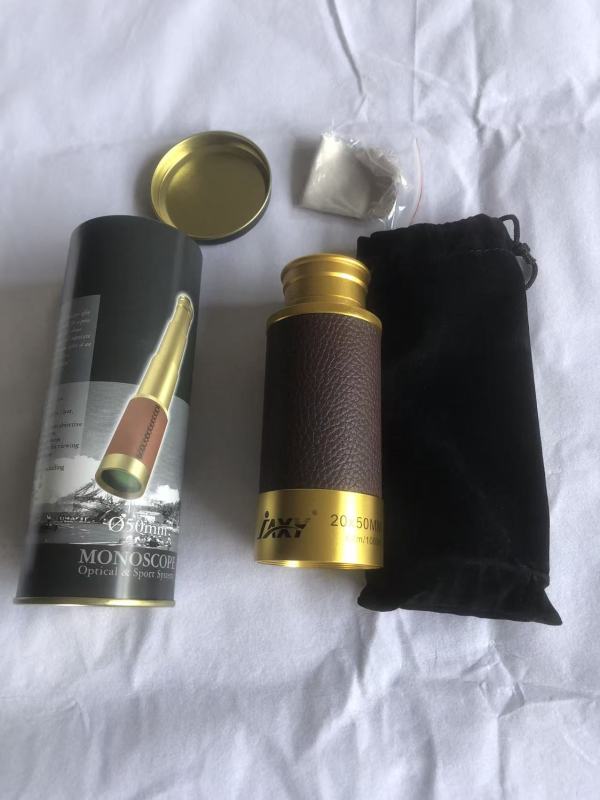 High Definition scope Leather Cover Copper Case Pirate Monocular telescope 20x50