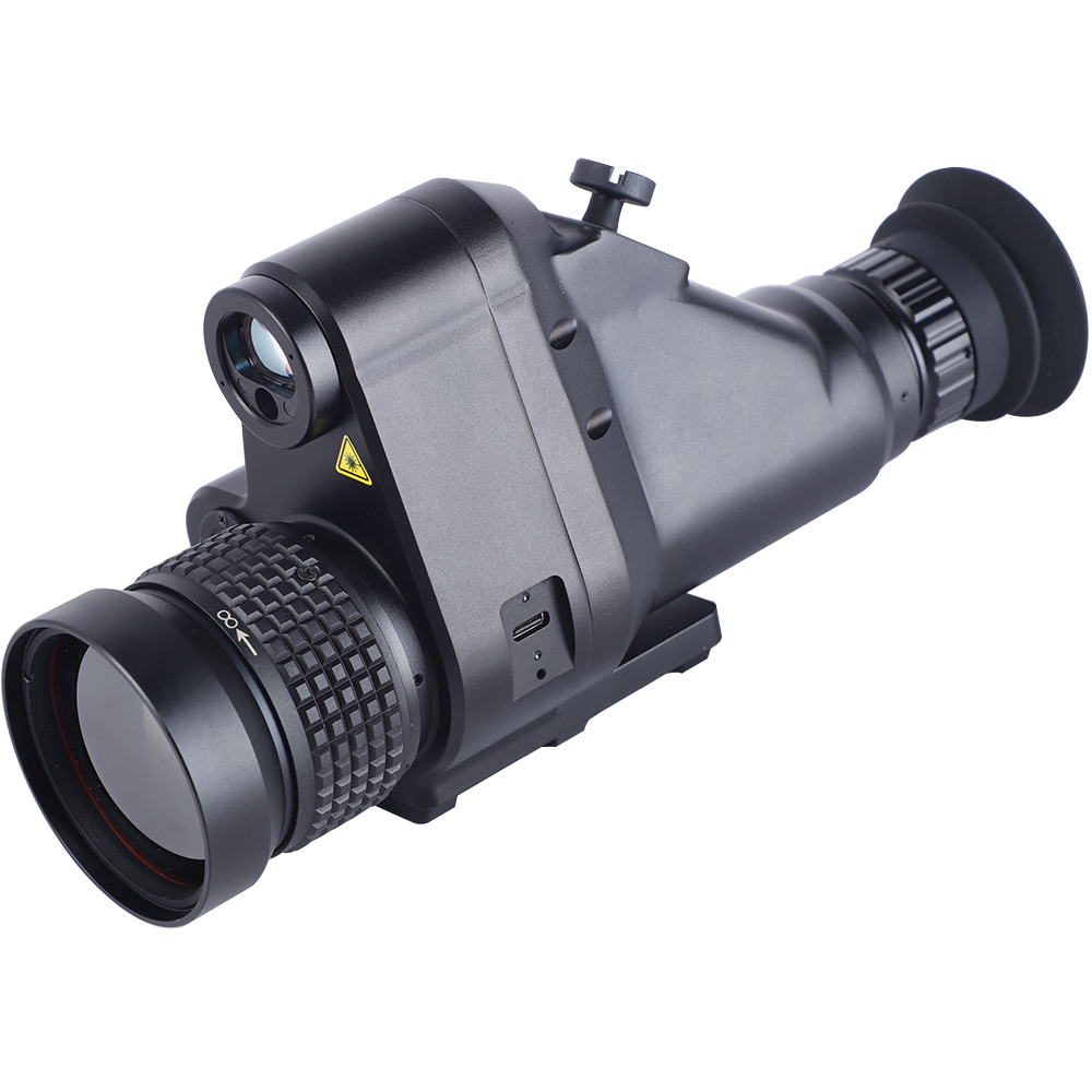 Night Vision Monocular Thermal Imaging Scope with Laser Rangefinder