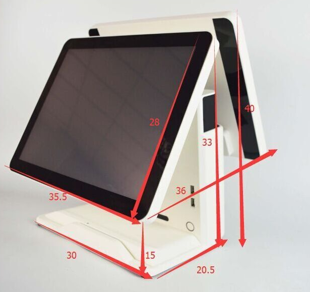 15" Dual Screen All In One Capacitive Touch POS Terminal D991S