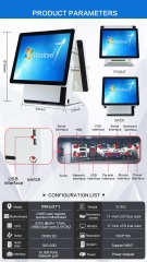 17"+17" Dual Screen All In One Capacitive Touch POS Terminal D991S