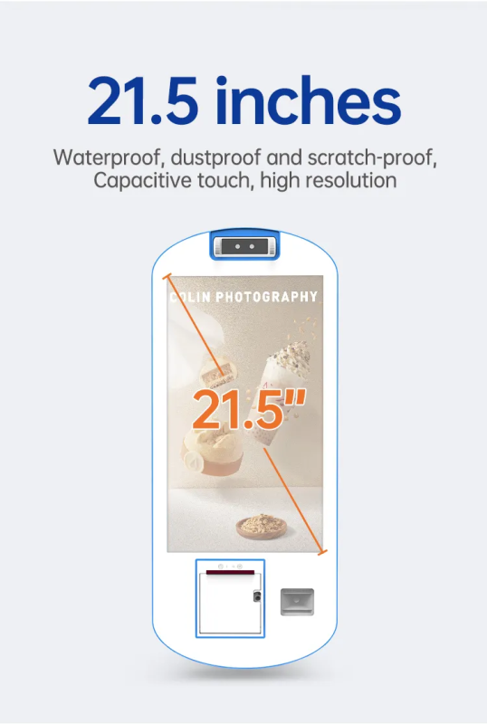 21.5 inch Touch Screen Floor Stand and Wall Mounted Thermal Printer Price Kiosk Payment Kiosk
