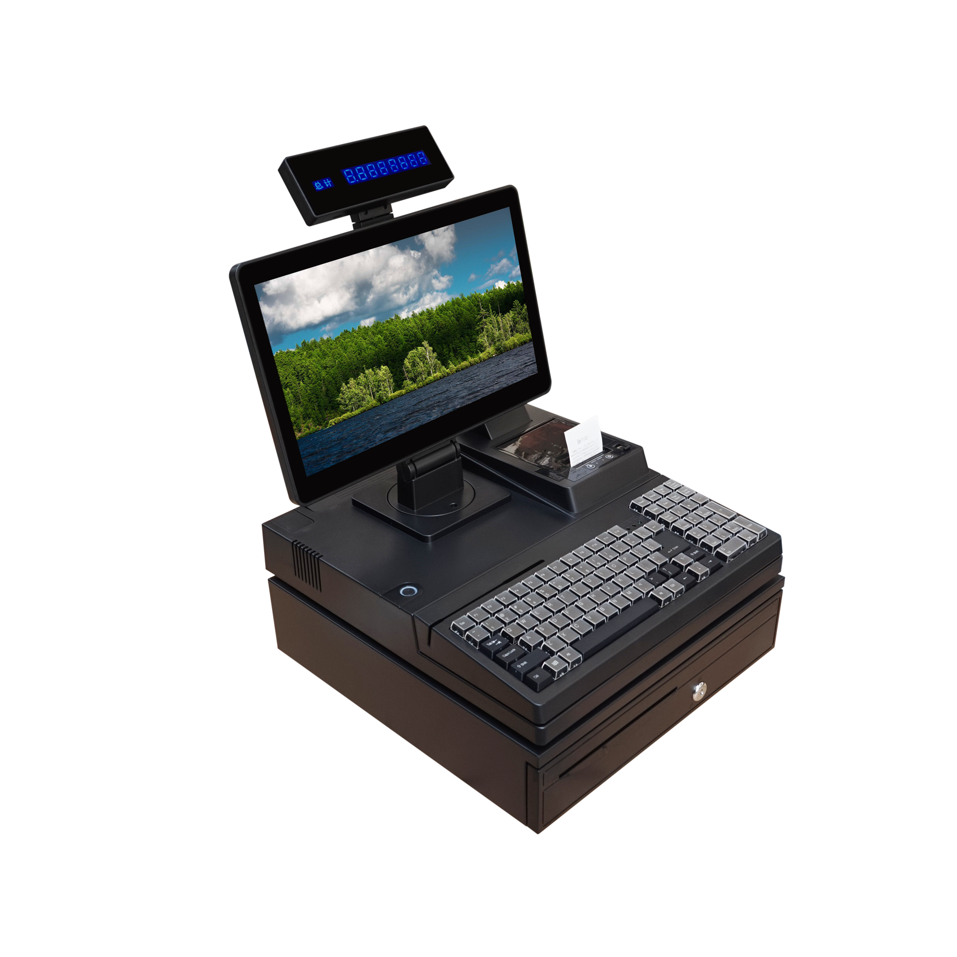 15.6”HD thermal printer POS Terminal for supermarket