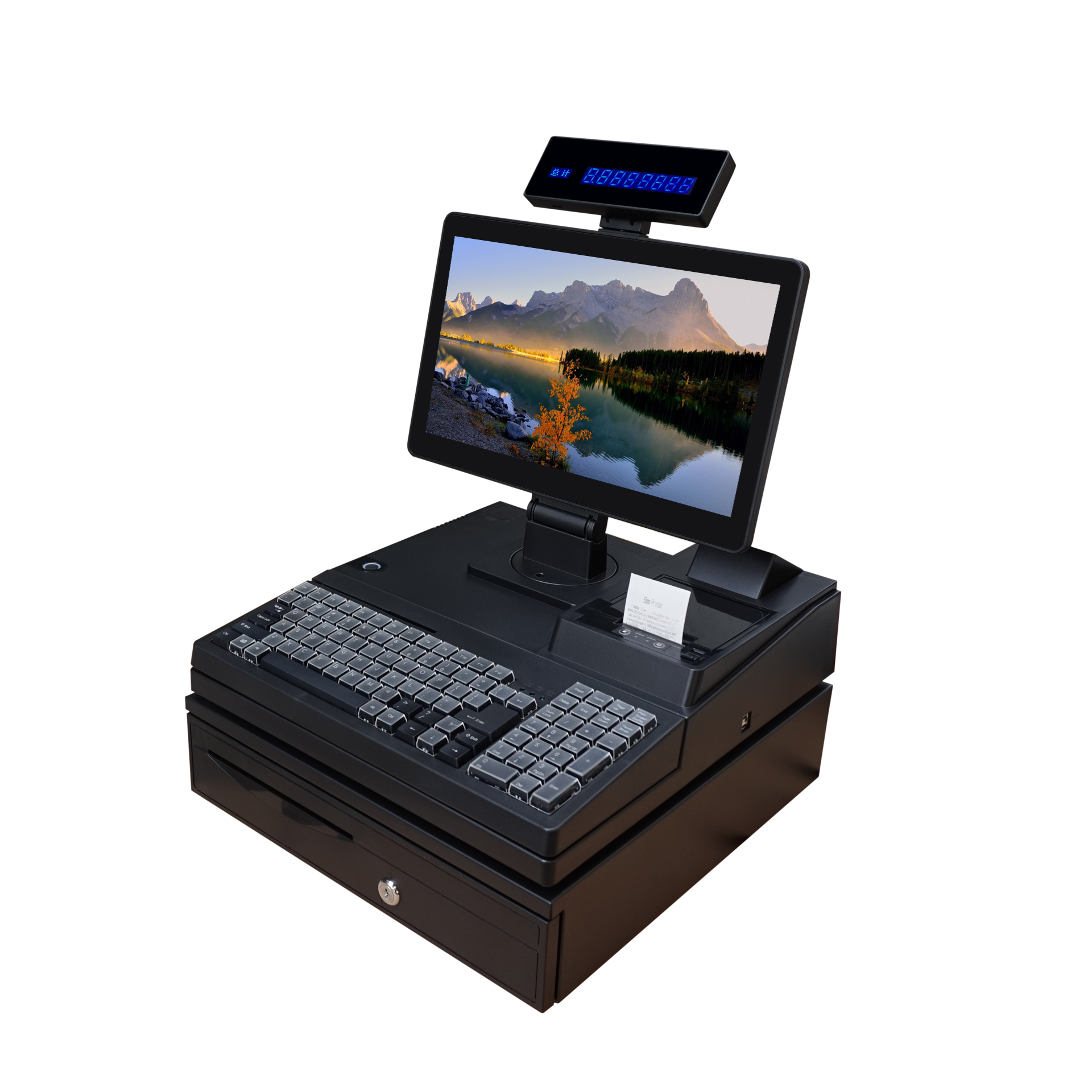 15.6”HD thermal printer POS Terminal for supermarket
