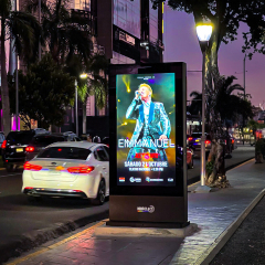 Advertising Kiosk Totem Pole Solar Ip65 Screen 5000 Nits 55 Inch Monitor Window Waterproof Lcd Screen Outdoor Display DOOH