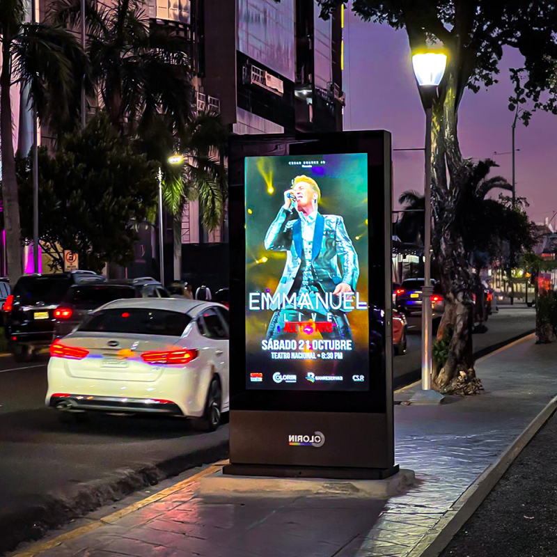 Advertising Kiosk Totem Pole Solar Ip65 Screen 5000 Nits 55 Inch Monitor Window Waterproof Lcd Screen Outdoor Display DOOH