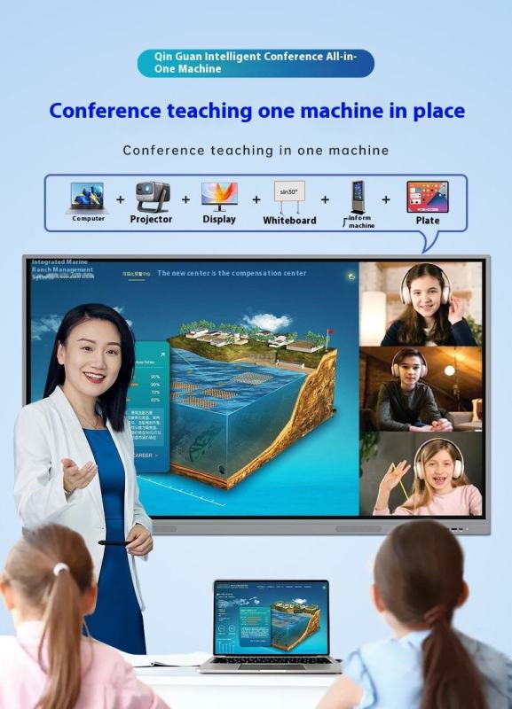 98 Inch All-in-One LED Interactive Whiteboard Digital 4K Display with Multi-Touch Smart Board for Classroom and Office