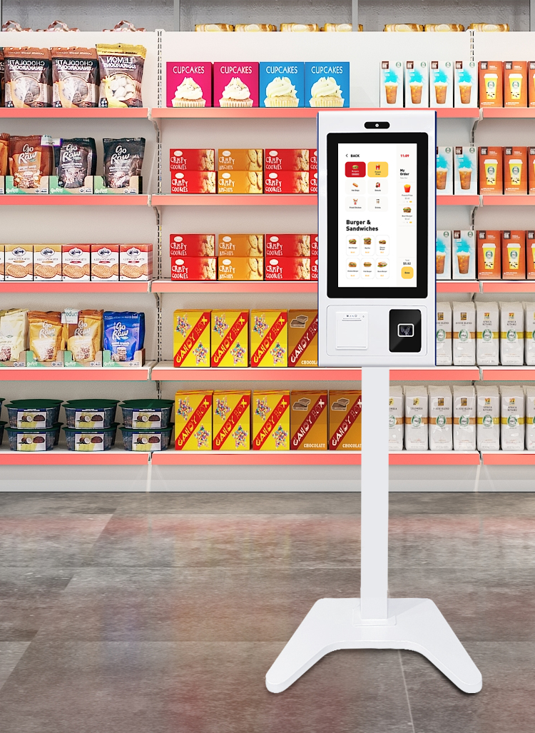 Touch Screen Pos Kiosk Android Self Service Machine for Restaurant Complete Set