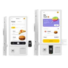 Restaurant 24 27 32 Inch Touch Screen Cashless POS Fast Food Self Service Order Payment Terminal Kiosk Floor Stand Machine