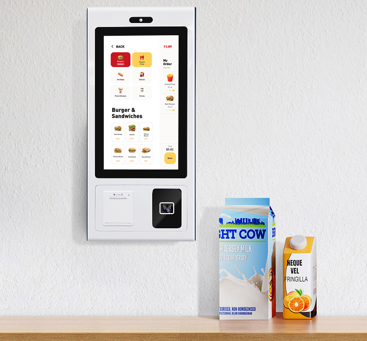 Self Service Payment Kiosk Interactive Automatic Touch Screen Kiosk Floor Stand Food Kiosk for Restaurant Hotel Supermarket