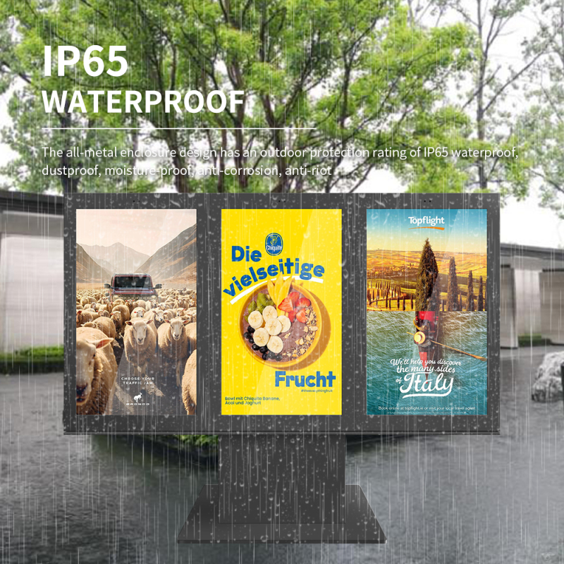 Outdoor Single Double Triple 55 Inch LCD Screen Drive Thru Menu Boards Outdoor Waterproof Advertising Digital Signage Kiosk