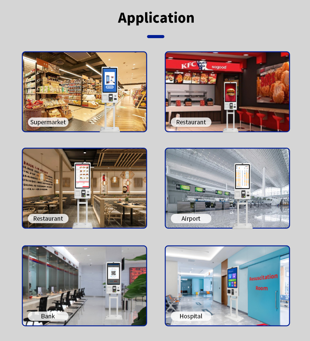 Touch Screen Pos Kiosk Android Self Service Kiosk Pos Machine for Restaurant Complete Set