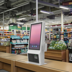 Professional 21.5-Inch Touchscreen Self-Service Food Service Kiosk NFC Scanner WiFi Android/Windows SDK Payment Capabilities