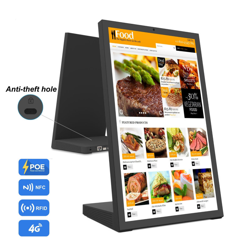 15.6 inch Desktop Digital Signage for Restaurants retail store Displays Brightness LCD Menu Board