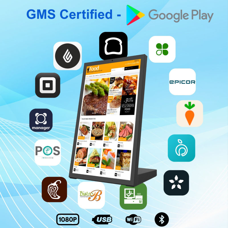 15.6 inch Desktop Digital Signage for Restaurants retail store Displays Brightness LCD Menu Board