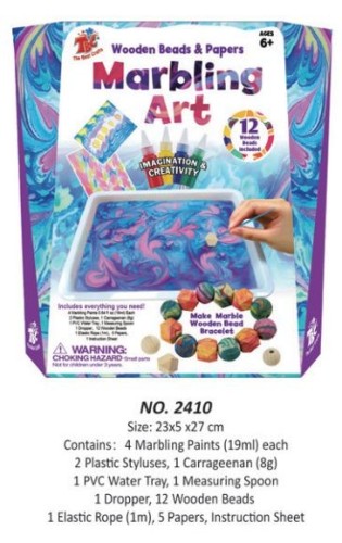 Marbling Art - Wooden Beads & Paper