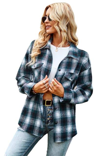 GAOVOT Women's Autumn Winter Fashion Versatile Plaid Shirt Jacket s 2022 New Ladies Casual Lapel Single Breasted Jacket