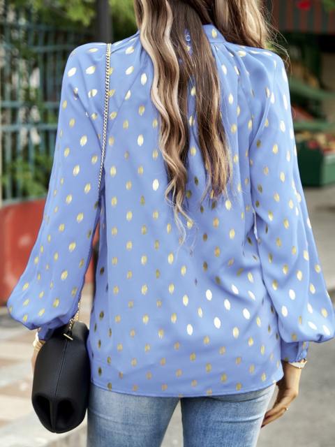 Long Sleeve Cardigan Hollow Out Spotted Top