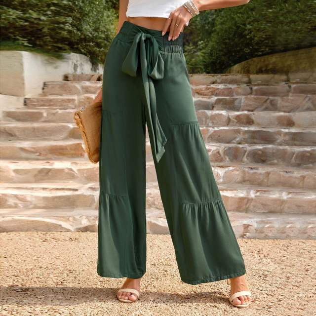 Solid Color Loose Casual Wide Leg Pants