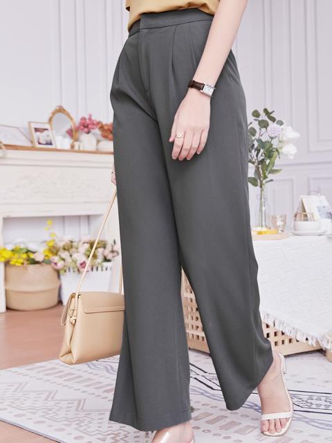 High Waist Suit Wide Leg Pants With Pockets