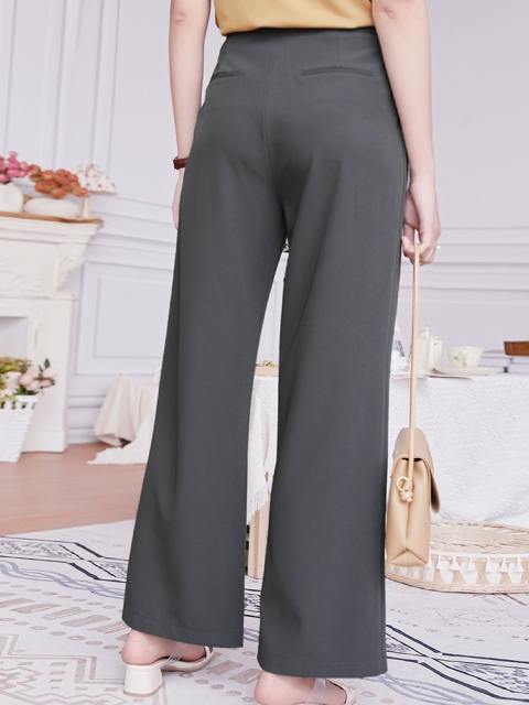 High Waist Suit Wide Leg Pants With Pockets