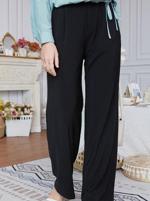 High Waist Suit Wide Leg Pants With Pockets