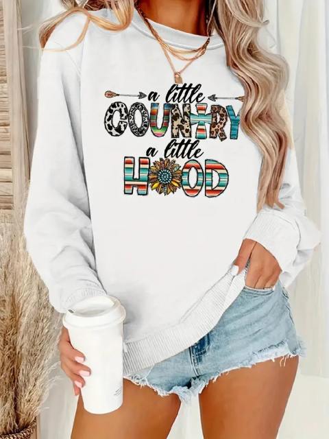 Country &amp; Hood Letter Print Sweatshirt