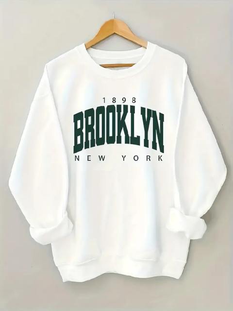 Brooklyn Letter Print Sweatshirt