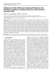 Influences of the Different Analytical Modes in the Nonlinear Pushover Analysis based on the External Elevator Well
