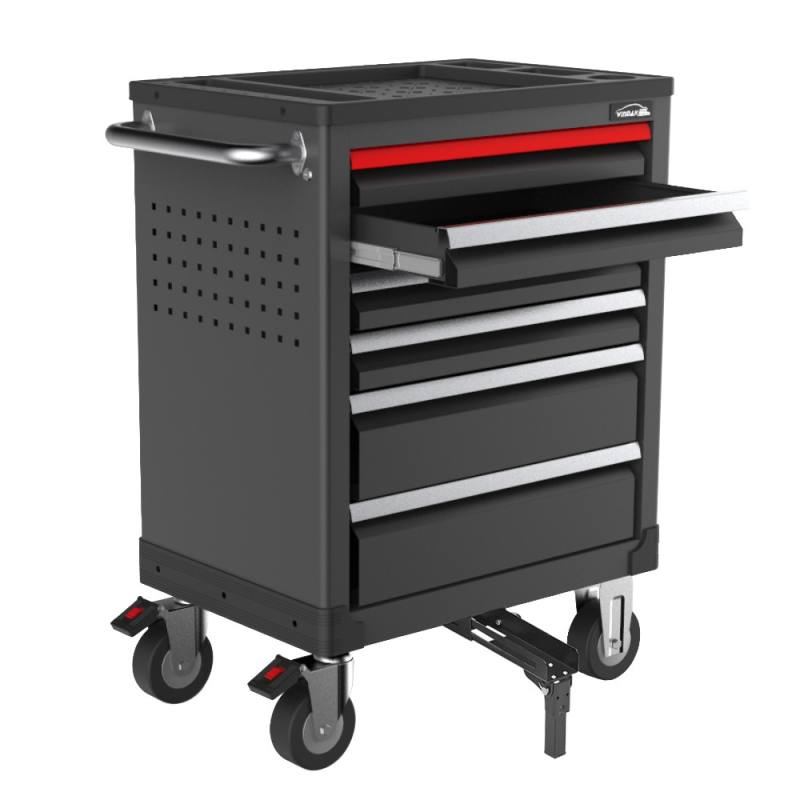 Two-way Open Tool Trolley with 7 Drawers