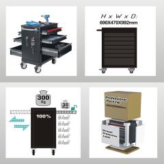 Two-way Open Tool Trolley with 7 Drawers