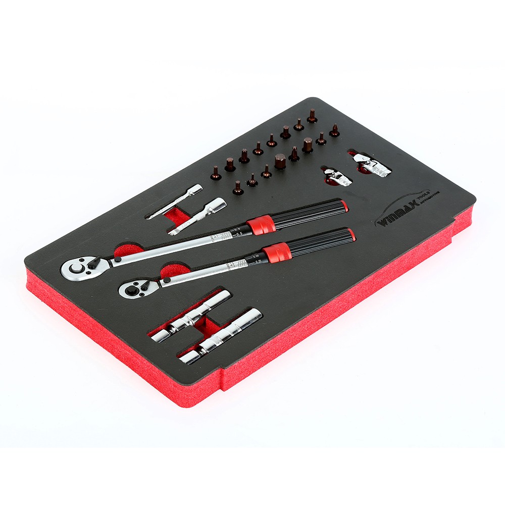 24PCS 1/4"& 3/8"dr. Torque Wrench with Accessories