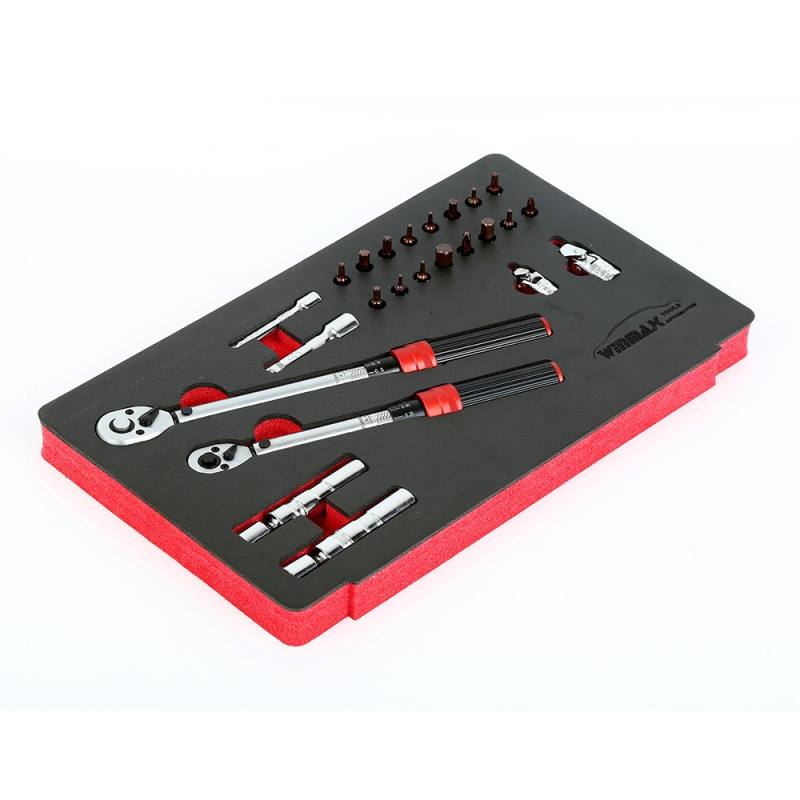 24PCS 1/4"& 3/8"dr. Torque Wrench with Accessories