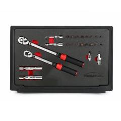 24PCS 1/4"&amp; 3/8"dr. Torque Wrench with Accessories