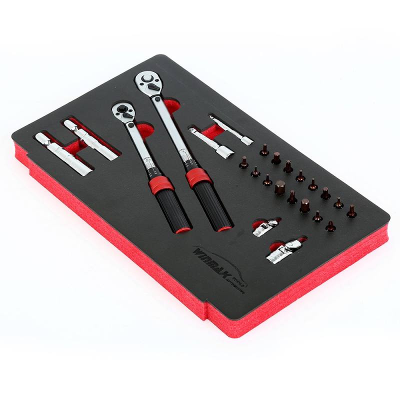 24PCS 1/4"& 3/8"dr. Torque Wrench with Accessories